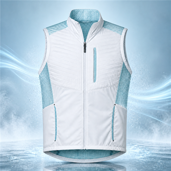 Cooling vest with icy airflow and condensation effect